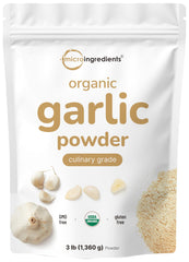 Micro Ingredients Organic Garlic Powder 3lb bulk bottle for rich everyday cooking