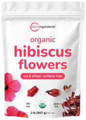 Micro Ingredients Organic Hibiscus Flowers in loose-leaf form for refreshing tea.