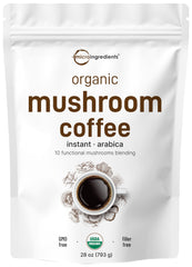Micro Ingredients mushroom coffee pouch showing convenient bulk packaging for family brewing.