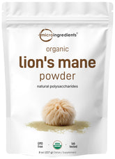 Micro Ingredients Lion’s Mane organic powder packaging shown for daily use and supplementation.