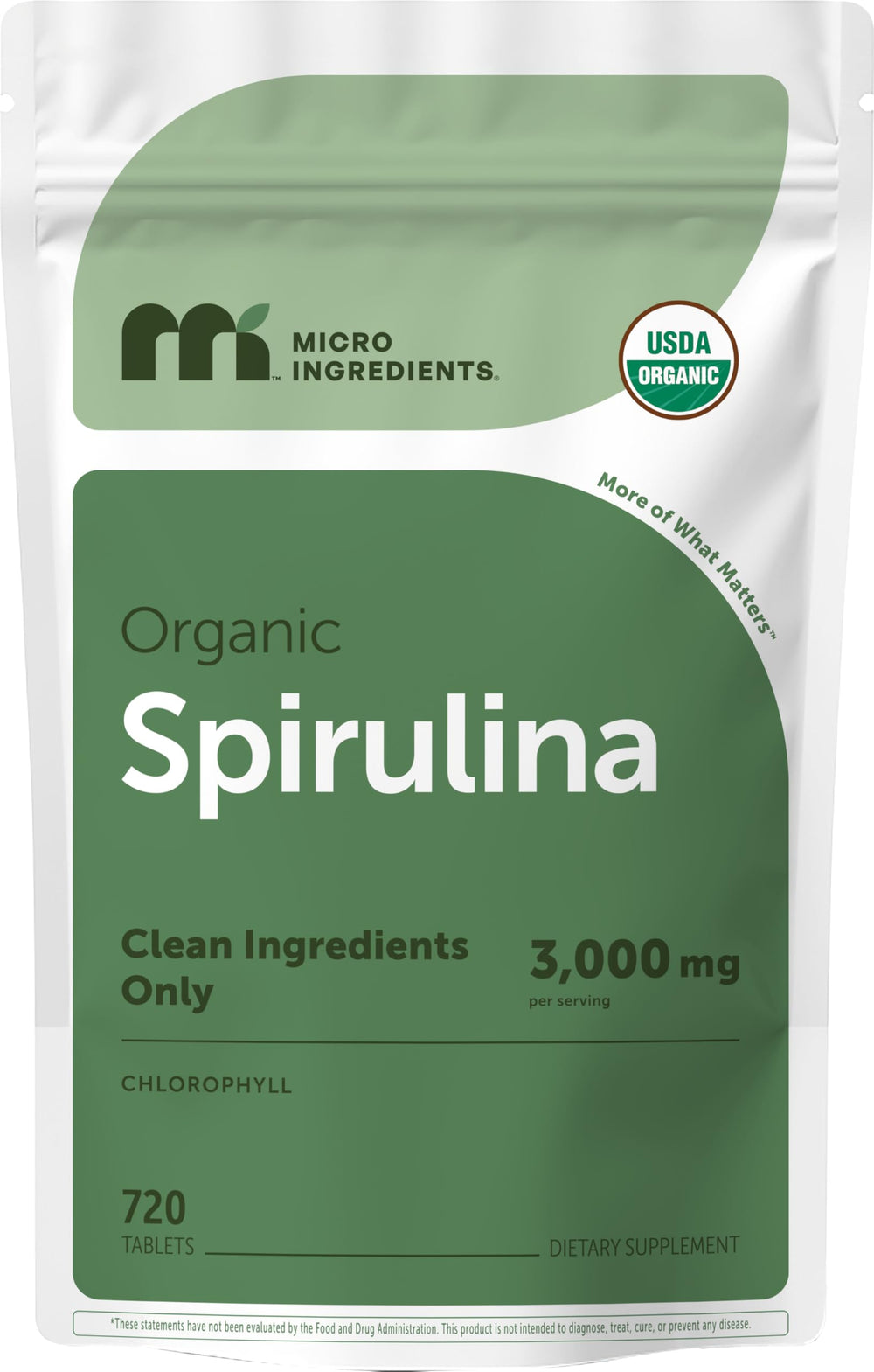 Micro Ingredients Spirulina tablets bottle showcasing clean vegan nutrition for daily wellness.