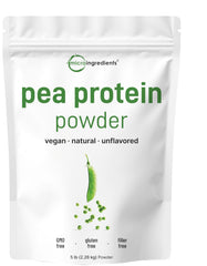Micro Ingredients pea protein bag front, versatile plant-based protein source for daily meals.