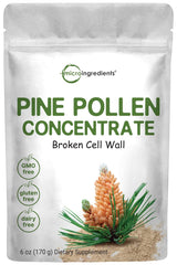 Micro Ingredients Pine Pollen Powder bottle with scoop for daily immune support.