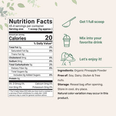 Micro Ingredients pineapple powder scoop demonstrating precise 5g serving for recipes.