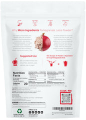 Micro Ingredients pomegranate powder with scoop for precise daily dosing in shakes.