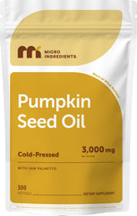 Micro Ingredients pumpkin seed oil bottle front view, cold-pressed purity for daily nourishment.
