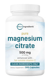 Micro Ingredients magnesium citrate bottle showing a pure, filler-free formula for daily use.