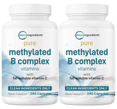 Micro Ingredients Pure Methylated B Complex bottle shows complete daily vitamin support