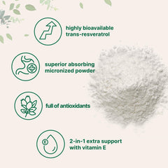 Micro Ingredients Pure Trans-Resveratrol powder with measuring spoon for precise portions