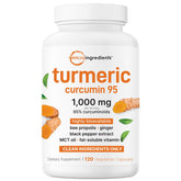 Micro Ingredients Turmeric Curcumin bottle with 120 veggie capsules for daily wellness.