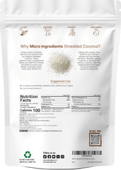 Micro Ingredients raw unsweetened coconut flakes, medium size, ideal for smoothies and cereals.