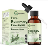 Micro Ingredients Rosemary Essential Oil bottle with dropper for precise aromatherapy use.