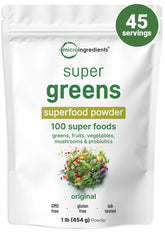 Micro Ingredients Super Greens Powder bottle for daily nutrition and convenient supplementation.
