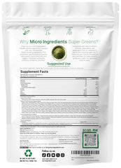 Micro Ingredients Super Greens Powder scoop shows precise serving for consistent intake.