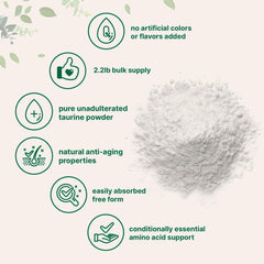 Closeup of Micro Ingredients taurine powder bottle and clear label