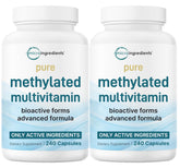 Micro Ingredients methylated multivitamin bottle showing 480 capsules for daily wellness support