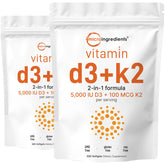Micro Ingredients Vitamin D3 K2 softgels bottle front for daily support.