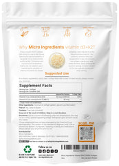 Micro Ingredients Vitamin D3 K2 pour from bottle into a glass