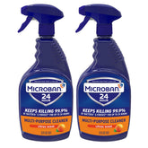 Microban citrus multi-purpose cleaner bottle for countertops and hard surfaces.