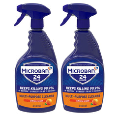 Microban citrus multi-purpose cleaner bottle for countertops and hard surfaces.