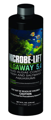 MICROBE-LIFT Algaway 5.4 bottle pours to target green water for clearer aquariums.
