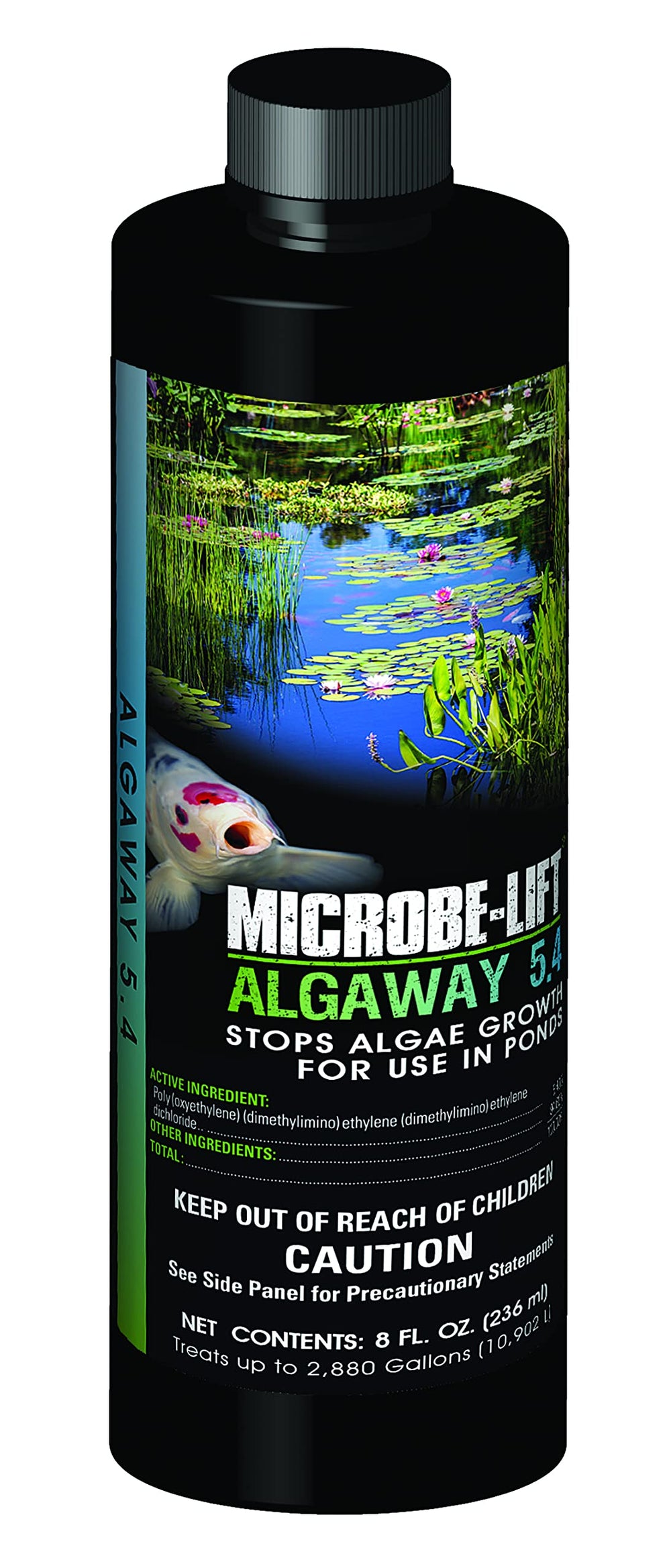 Microbe-Lift Algaway 54 bottle label for safe pond algae control.