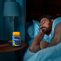 Closeup of MidNite Deep Sleep cherry gummies for easy bedtime use.