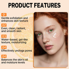 Miehoous Orange Exfoliating Gel pour close-up reveals light lather.