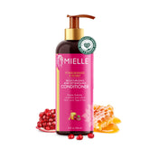 Mielle Organics Pomegranate & Honey detangling conditioner bottle showing deep hydration for curls
