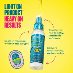Mielle Organics Weightless Hair Oil applied to curly hair for frizz control.