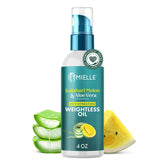 Mielle Organics Weightless Hair Oil bottle close-up with Kalahari Melon for deep hydration.