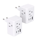 Mifaso European travel plug adapter compact for easy packing.