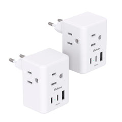 Mifaso European travel plug adapter compact for easy packing.