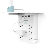 Mifaso outlet extender with shelf keeps devices off the counter for easy charging