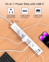 Mifaso slim flat-plug power strip fits tight spaces behind furniture