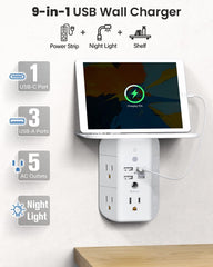 Mifaso 5 AC outlets and 3 USB ports power multiple devices at once.