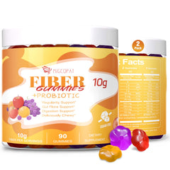 Migcopat 10G Fiber Gummies bottle front for convenient daily fiber support.