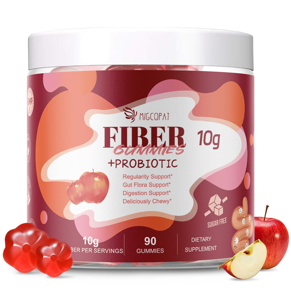 Migcopat fiber gummies bottle shown for a convenient daily fiber boost
