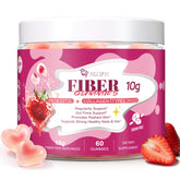 Migcopat fiber gummies bottle showing 10g fiber per serving for digestive support.