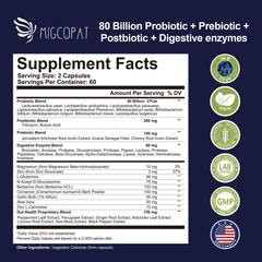 Migcopat probiotic bottle with prebiotics boosts gut-friendly bacteria