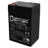 Mighty Max ML4-6 6V battery shows compact dimensions for easy device fit.