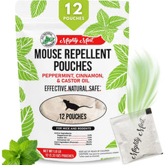 Mighty Mint pouch with peppermint oil deters mice safely in homes