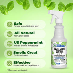 Outdoor patio use with Mighty Mint spray for quick insect deterrent on surfaces.