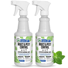 Mighty Mint Peppermint Oil spray bottle closeup for pet-friendly pest protection.