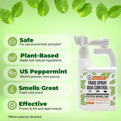 Mighty Mint hose attachment enables quick, even outdoor spraying.