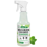 Mighty Mint mold remover bottle targets mildew for bathroom cleaning.