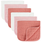 MIGIOL baby burp cloths in white and pink pack, soft against delicate skin.