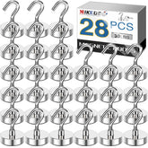 MIKEDE 30LB magnetic hook on fridge securely hangs kitchen tools.