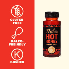 Drizzled Mike's Hot Honey Extra Hot on dish for gloss and heat.