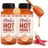 Mike's Hot Honey Original bottle ready for versatile drizzle on foods.
